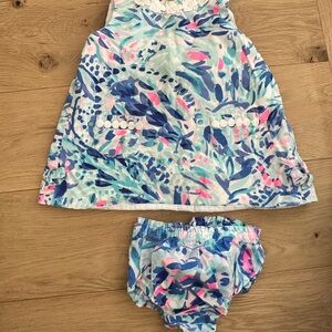 Lilly Pulitzer Floral Baby Dress with Bloomers, 12-18 months